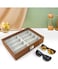 8 Slot Handmade Leather Sunglasses Storage Box with Clear Acrylic Glass Window, Elegant Display Case for Sunglasses &amp; Eyewear, Organizer with Soft Velvet Lining - Perfect for Home &amp; Travel