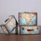 3 Piece Set Suitcase Boxes with Handle, Vintage Plane &amp; Suitcase Decor, Blue World Map &amp; Travel Themed Boxes for Party Decorations, Paperboard Luggage Props, Decorative Storage Boxes with Lid