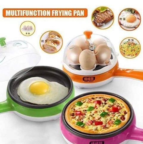 Sprintee 2 in 1 Egg Boiler and Frying Pan, Non-Stick Egg Steamer & Roaster with Handle, Single Layer Omelette Maker, Perfect for Boiled, Poached Eggs & More