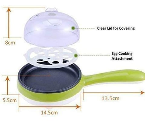 Sprintee 2 in 1 Egg Boiler and Frying Pan, Non-Stick Egg Steamer & Roaster with Handle, Single Layer Omelette Maker, Perfect for Boiled, Poached Eggs & More