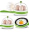 2 in 1 Egg Boiler and Frying Pan, Non-Stick Egg Steamer &amp; Roaster with Handle, Single Layer Omelette Maker, Perfect for Boiled, Poached Eggs &amp; More