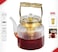 Traditional Arabic Glass Tea Pot  1100ml Heat-Resistant Borosilicate Glass Infuser Kettle with Safe Stove- Steel Handle, and Classic Arabic Aesthetic