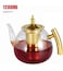 Traditional Arabic Glass Tea Pot with Steel Handle Stovetop with Removable Infuser 1200ML&ndash; Elegant Heat-Resistant Borosilicate Glass Kettle