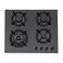 4 Burner Glass Gas Hob with Blue Flame Technology &amp; Flame Supervision Device FSD Cast Iron Heavy Duty Burners, Electric Ignition, Tempered Glass Cooktop Safe &amp; Durable