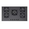 5 Burner Gas Hob with Tempered Glass, Blue Flame Technology, Electric Ignition, Low Gas Consumption, Heavy Duty Cast Iron Pan Supports Efficient Cooking in Modern Kitchens