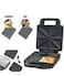 5 in 1 Sandwich Maker & Snack Maker 2400W – Multi-Function Non-Stick Grill, Toaster, Waffle, Donut, Nut Maker with Removable Plates, Dishwasher Safe, Metal Black