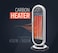 Carbon Heater with Wide-Angle Oscillation - 2 Heat Settings 450W/900W, Safety Mesh Grill, Power Control Knob, Energy-Efficient Portable Room Heater