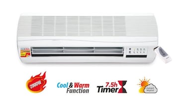 Wall-Mounted Heater with Remote Control - 2 Heat Settings 1000W/2000W, 7.5-Hour Timer, Overheat Protection, Energy-Efficient Space Heater for Home &amp; Office