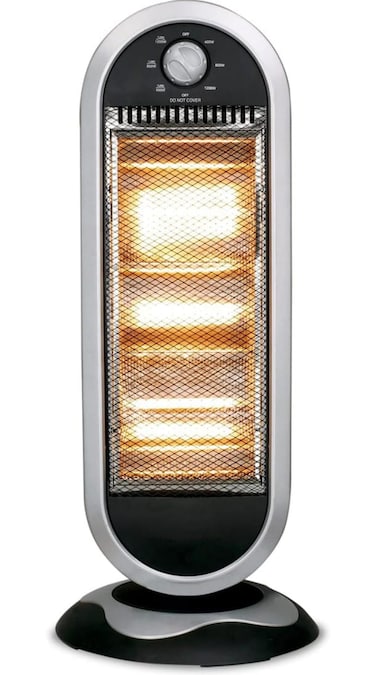 Halogen Heater with Oscillation Function, Wide-Angle Heat Reflector, 3 Heat Levels, Overheat Protection for Home &amp; Office 1200W
