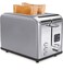 Bread Toaster 2 Slice with Bun Warmer, 1050W - Stainless Steel Toaster with Adjustable Browning Control and Extra Wide Slots