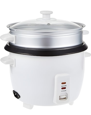 Automatic Rice Cooker 3 in 1 Functions 1L 400W Non Stick Inner Pot with Steamer Automatic Shut Off with Overheat Protection with Measuring Cup, Spoon