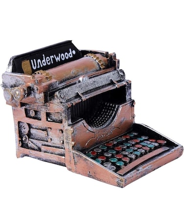 Retro Resin Vintage Typewriter Figurine - Underwood Style Classic Desk Decor, Collectible Antique-Inspired Model for Home &amp; Office