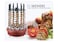Vertical Electric Grill with 11 Skewers Fork, Rotary BBQ Grill Indoor  360 Degree,  Automatic Timing Rotating Oven Rotisserie Grill Spiral House Party