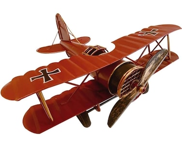 Dealio Retro Iron Handicraft Vintage Airplane Model, Metal Biplane Plane Aircraft Models for Home Decor Ornament Toy Handicraft Souvenir Red