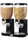 Kitchen Desk Double Head Cereal Dispenser - Food Container Black, Airtight Dry Food Storage Container with Dual Control, Perfect for Cereal, Nuts, Snacks & More