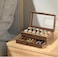 Luxury 12-Slot Watch Box and Jewelry Organizer   Solid Walnut Wood Storage with Glass Display Lid &amp; Drawer for Watches,  Rings, Necklace &amp; Accessories