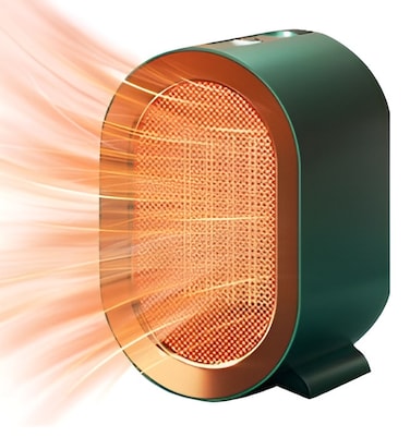 Ceramic Portable Electric Heater, Low Energy Fan Heater with 2 Heat Settings, Silent &amp; Overheat Protection, Compact Room Heater for Home, Bedroom, Living Room, Office