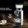 Stainless Steel Digital Burr Coffee Grinder with 30 Grind Settings, LED Control Panel, Portafilter Cradle for Espresso, Mocha, French Press, and More