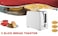 2-Slice Toaster White Stainless Steel &ndash; Compact Bread Toaster with Adjustable Browning Control, Wide Slots, Defrost, Reheat &amp; Cancel Functions