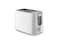 2-Slice Toaster White Stainless Steel &ndash; Compact Bread Toaster with Adjustable Browning Control, Wide Slots, Defrost, Reheat &amp; Cancel Functions