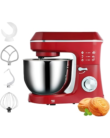 Electric Stand Mixer 6L &ndash; 6-Speed Adjustable Cake Mixer with Stainless Steel Bowl, 2 Beaters &amp; 2 Dough Hooks, Perfect for Baking, Mixing, and Kneading