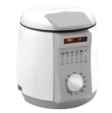 Compact Deep Fryer 1.0L, 900W with Adjustable Temperature , Non-Stick Removable Oil Pot, LED Power/Temp Display, High-Heat Resistant Plastic Shell - Perfect for Small Kitchens