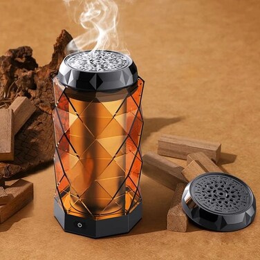 Crystal Bakhoor USB Incense Burner Electric - Elegant Portable Aromatherapy Diffuser for Home, Office, and Travel, USB Powered Crystal Bakhoor Burner