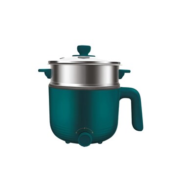 Kitchen Desk Electric Multi Cooker 1.2L 600W Multifunction Electric Cooker Nonstick Frying Pan Stainless Steel  Cool Touch Handle With Indicator for Dorm and Office