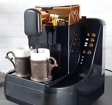 Automatic Turkish Coffee Maker 1 Liter, 600W Electric Coffee Maker with Fast Brewing, Easy-to-Clean Design, Ideal for Authentic Turkish Coffee at Home or Office