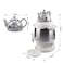 Electric Samovar Tea Maker White Ceramic Enamel Electric Kettle with Thermostat, 2.5L Water Kettle Perfect for Traditional Tea Brewing, Hot Water, and Beverage Preparation