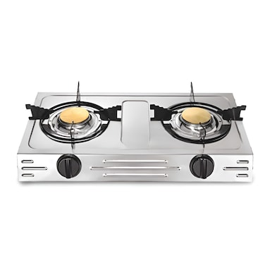 Stainless Steel Gas Stove Cooker 2 Burner Portable Gas Cooktop &ndash; Durable, Easy-to-Clean Dual Burners for Fast Cooking &ndash; Energy Efficient, Compact Design for Indoor &amp; Outdoor