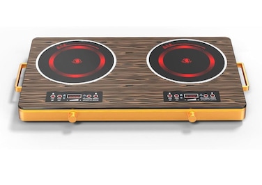 Portable Dual Induction Cooktop &ndash; 2 Burner, 3500W, 10 Temp Levels, Timer &amp; Safety Lock Double Burner Infrared Cooker Hot Plates, Electric Ceramic Oven