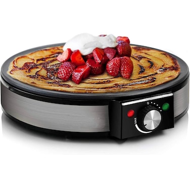 Crepe Maker & Dosa Maker 1200W Non-Stick Cooking Plate, Quick Cooking in 5 Sec, Easy to Use & Clean Black