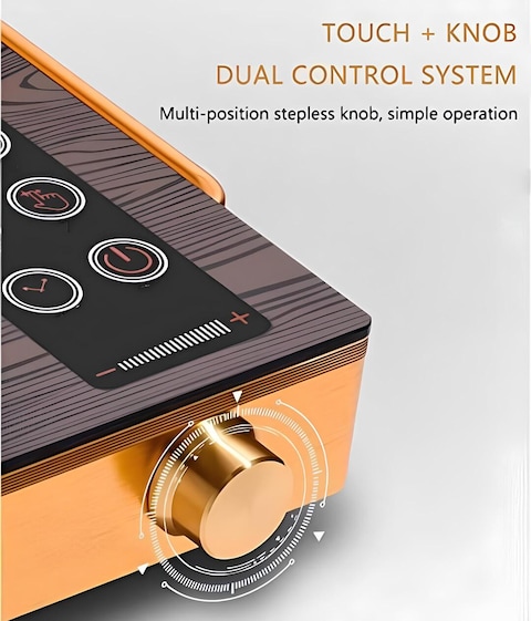 Generic Infrared Cooker Single Hot Plate with Digital Display Temperature AdjustmentLightweight, Portable,  Gold Aluminium Design
