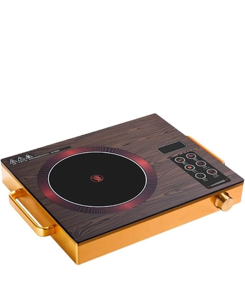 Generic Infrared Cooker Single Hot Plate with Digital Display Temperature AdjustmentLightweight, Portable,  Gold Aluminium Design