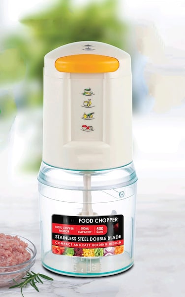 Electric Food Chopper &amp; Mincer, 500ml Stainless Steel Bowl, 500W Powerful Copper Motor for Meat, Vegetables, Fruits, Mayonnaise, and Baby Food Processor