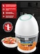 Kitchen Desk Rechargeable Food Chopper  450ml Cordless, 1200mAh Battery, Stainless Steel Blades, Durable Design, Type-C Port Electric Vegetable, Meat, Nut & Herb Grinder for Kitchen
