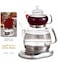 Arabic Turkish Electric Glass Samovar Tea &amp; Coffee Maker - 1000W, 1000mL Capacity with Temperature Control Base &amp; Towel - Perfect for Traditional Brewing, Tea Time, and Entertaining