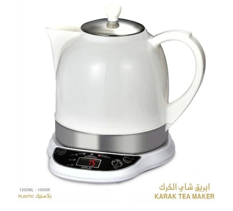 Kitchen Desk Karak Tea Maker - 1000W, 1200mL Capacity with Temperature Control Base & Digital Display - Perfect for Brewing Traditional Karak Tea at Home