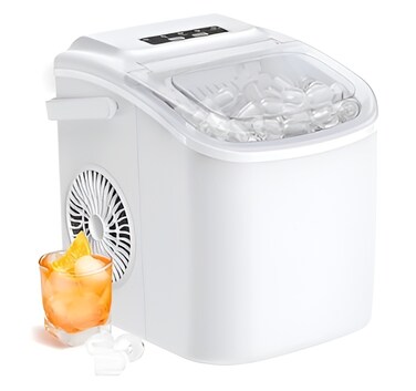 Homotronics Ice Maker Machine 1.1L, 112W – Fast 9 Ice Cubes Per Cycle, Countertop Ice Maker for Home, Office & Parties, Self-Cleaning, Compact & Quiet Operation