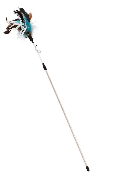 Nutrapet Feather Flick Cat Wand Blue