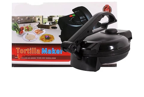 Roti Maker and Chapati Maker 500ml Capacity Black Effortless Homemade Flatbreads, Chapati, and Tortillas with Non-Stick Plate and Adjustable Temperature Control 900W