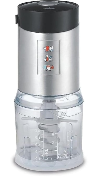 Kitchen Desk Food Chopper with Double Layer 4 Blades Stainless Steel , One-Touch Button, and Safety Cover Lid – Effortless Chopping for Vegetables, Fruits, Nuts, and More