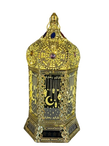 Synthetic Ramadan Kareem Lantern Eid Mubarak Home Decoration with Mirror Door – Islamic Lantern for Ramadan Atmosphere & Muslim Party Supplies for Home, Mosque & Iftar