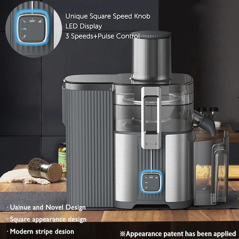 Dealio Powerful Electric Centrifugal Juicer, Blender, Chopper & Grinder – 85mm Wide Chute, Overheat Protection Chopper & Grinder 4 Speed Pulse Function with Stainless Steel Blade