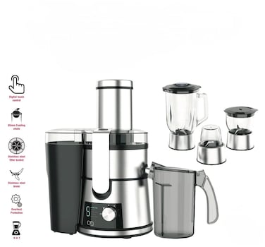 4 in 1 Centrifugal Slow Juicer  &amp; Blender 1.5L Glass Blender 5 Speed Function &ndash; 85mm Wide Chute, Stainless Steel Blade, Heavy-Duty Juicer for Fruits, Vegetables &amp; Salads 800W