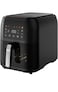 Digital Air Fryer with 8L Capacity &ndash; 1700W, LED Touch Display, 7 Cooking Programs, Glass Window View, Oil-Free Frying, Nonstick Air Fryers Basket, Dishwasher-safe, Elegant Black Design