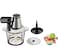 4 in 1 Electric Food Chopper &ndash; 3L Glass Bowl, 2-Speed with Safety Switch, Removable Stainless Steel Blades, Powerful Food Processor for Meat, Vegetables, Fruits, and Salad