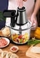 4 in 1 Electric Food Chopper &ndash; 3L Glass Bowl, 2-Speed with Safety Switch, Removable Stainless Steel Blades, Powerful Food Processor for Meat, Vegetables, Fruits, and Salad