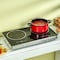 Kitchen Desk Double Infrared Electric Burner Stove High Efficiency Electric Hot Plate, 8 Power Levels, Digital Touch Control, Dual Heating Zones, Compact & Portable Cooktop for Home & Travel